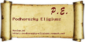 Podhorszky Eligiusz névjegykártya